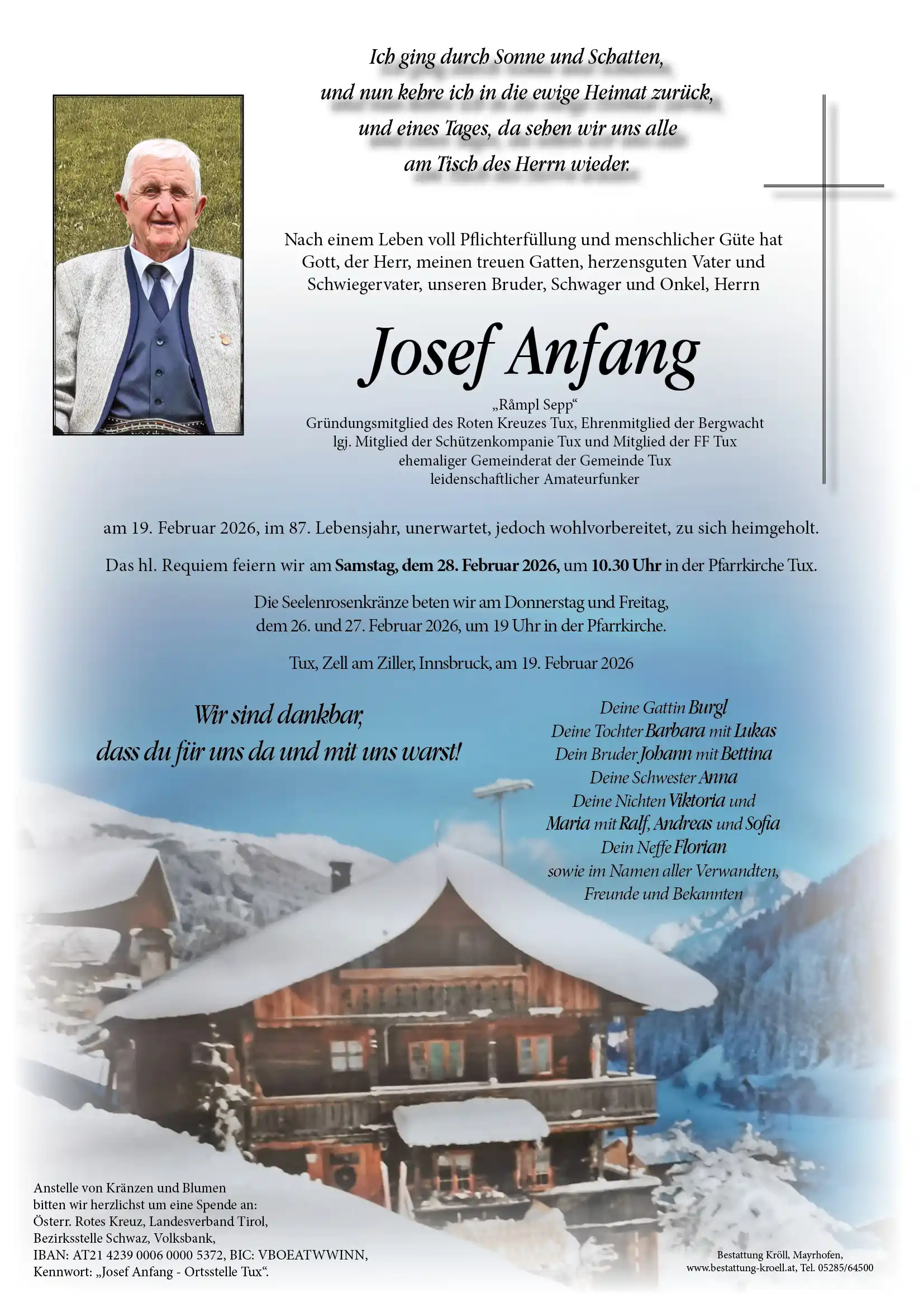 Parte von Josef Anfang